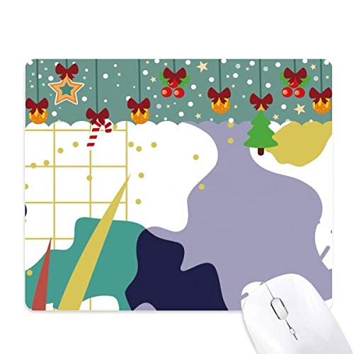 Ratón para juego de oficina de goma con plantas abstractas de celosía ideal para Navidad