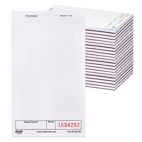 Blocs-notes numérotés de 50 feuilles pour serveurs de restaurant 8,9x15,2 cm