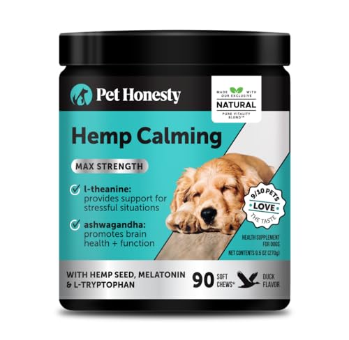 Natural Hemp Calming Chews for Dogs Maximum Strength - Hemp & Melatonin for Occasional Anxiousness -...