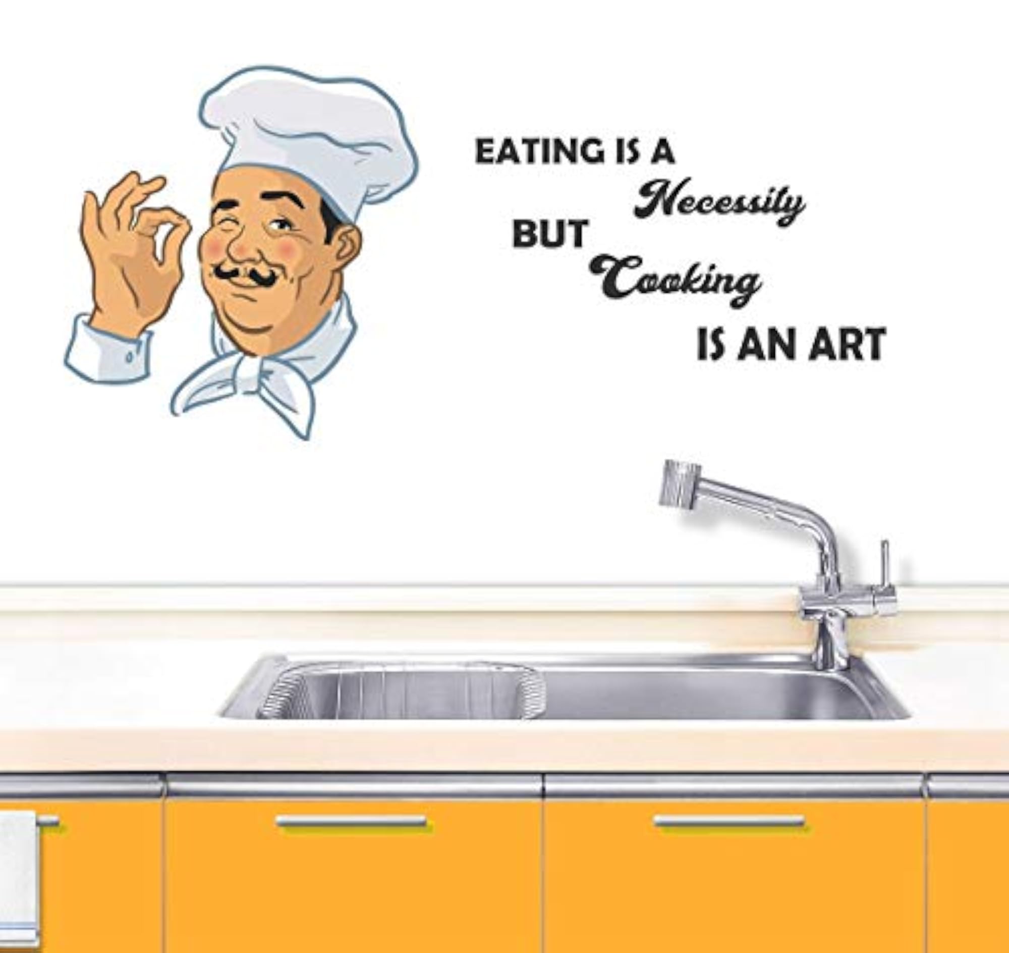Eating is Necessity Cooking is Art Wall Sticker