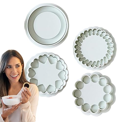 Molde de galletas para pastelería, formas de cortadores de galletas, moldes de hornear | Herramientas de horneado, cortador de masa 4 moldes de chocolate, cortador de galletas en forma de flor