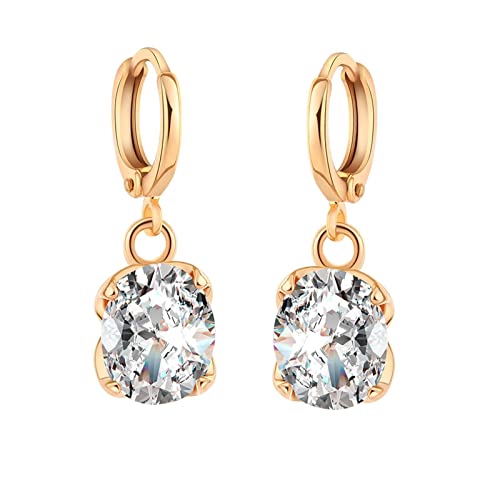 Boucles d'oreilles or jaune 9 carats et améthyste ovale pour femme
