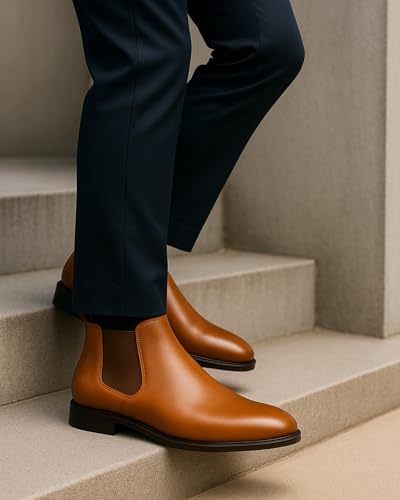 Image of Kraasa Men's Slip On Fashion Chelsea Boots | High Tops, Soft Cushioned Insole, Comfortable Fit, Trendy, Stylish Boots