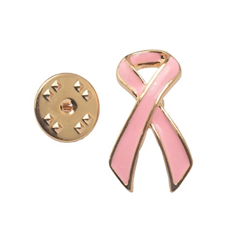 Broche de Ruban Rose Accessoires de Vêtement Cadeau pour Banquet de Charité Conscience de Cancer de Sein - Or Cover