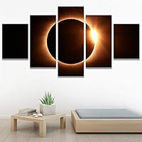 SIGNWIN 5 Panel Canvas Wall Art Astronomy & Space Contemporary Cosmic Dramatic Green Group Photography Realism Ultra for Home Decorations Ready to Hang - 60