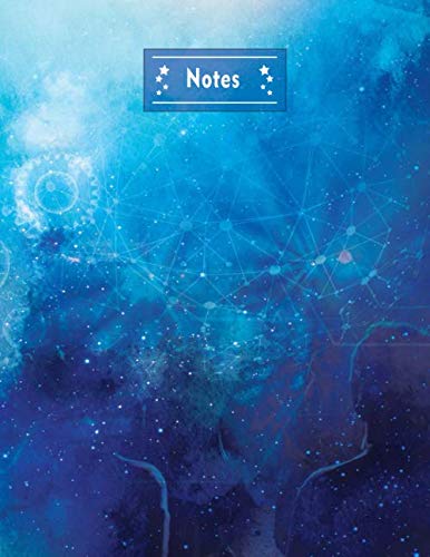 Notebook – Cool, Futuristic Space-Themed – Light Blue Galaxy, Cosmos Crowd for Girls, Boys, Teens: College-ruled lined paper, 130 pages in a non-spiral soft cover, paperback, 8.5”x11”.