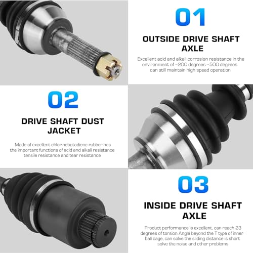 Image of Front Rear Left and Right CV Axle shaft & Wheel Bearing Set for Polaris Sportsman 400 450 500 800 HO /EFI 2007 2008 2009 2010 2011 2012, Replace for 1332881 1332656 1332935 - Full Set