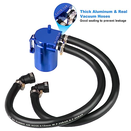 Image of JDMON Oil Catch Can, Passenger Side Oil Separator Compatible with Ford F150 2.7EB 3.5EB 5.0L Passenger Side 2011-2021, Expedition 3.5L EcoBoost 2018-2021, Raptor 3.5L Ecoboost 2017-2021, 350ml Blue