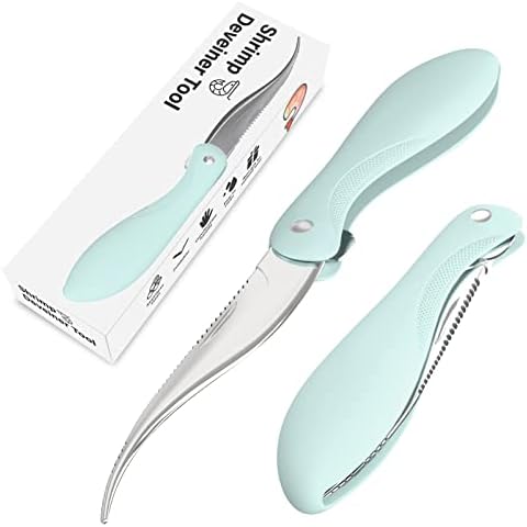 Luvan Shrimp Deveining Tool with Stainless Steel Blade and Non-slip Handle Cover