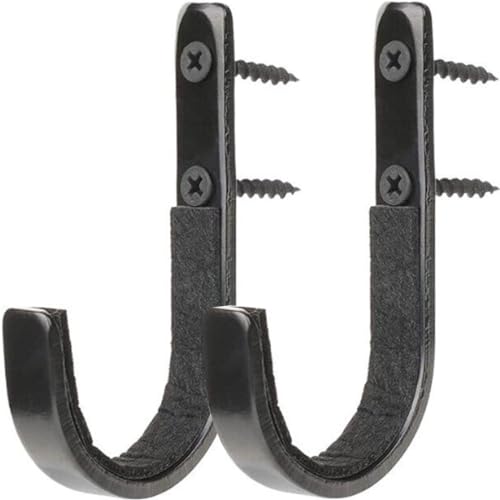 RALSPEC 2 x Padded Rifle Wall Mounting Hooks Gun Rack Cabinet Hanging Mounts Guns Rifles Shotgun Display Holder Black Metal