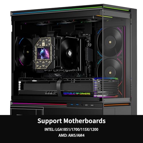 Image of Thermalright Peerless Assassin 120 Vision Black CPU Cooler, PC Heatsink Cooler 6 Heat Pipes, 2.8'' Magnetic Display Screen with 320x240 Resolution,for AM4 /AM5,Intel LGA1700 /1851 /115x