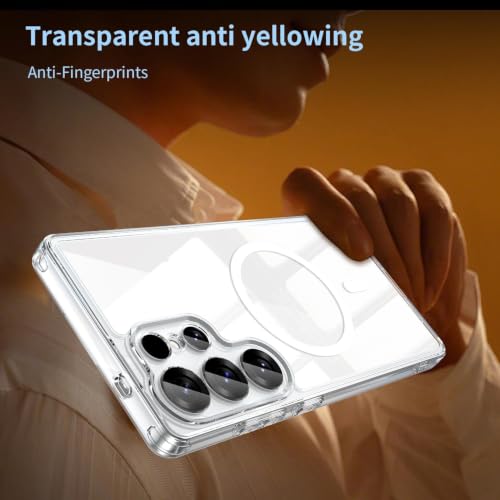 Image of DIZORO Crystal Clear Magnetic Compatible with Samsung S24 Ultra Case with Anti-Yellow Anti-Scratch | Shockproof Transparent Cover