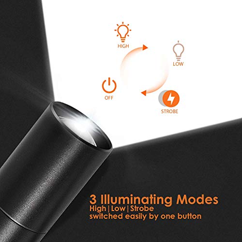 Brillirare 2 Pack Tactical Led Flashlight With Rechargeable Battery, High Lumen Zoomable 3 Modes Mini Handheld Pen Light For Cycling Hiking Camping Outdoor Emergency Flashlights #TOP2
