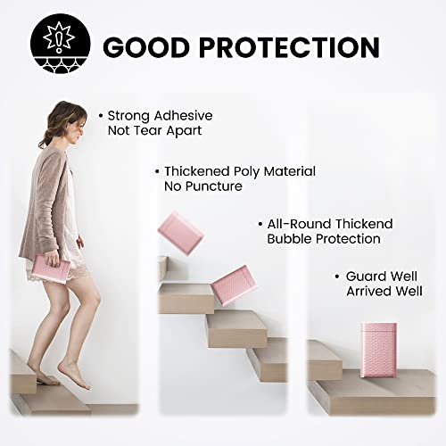 Image of Fuxury Bubble Mailers 4x8 Inch Light Pink 200 Pack Padded Envelopes Usable Size 4x7 inch Thick Mailing Envelopes Bubble Opaque Padded Mailers Shipping Bags for Mailing Jewelry Makeup Small Business#000