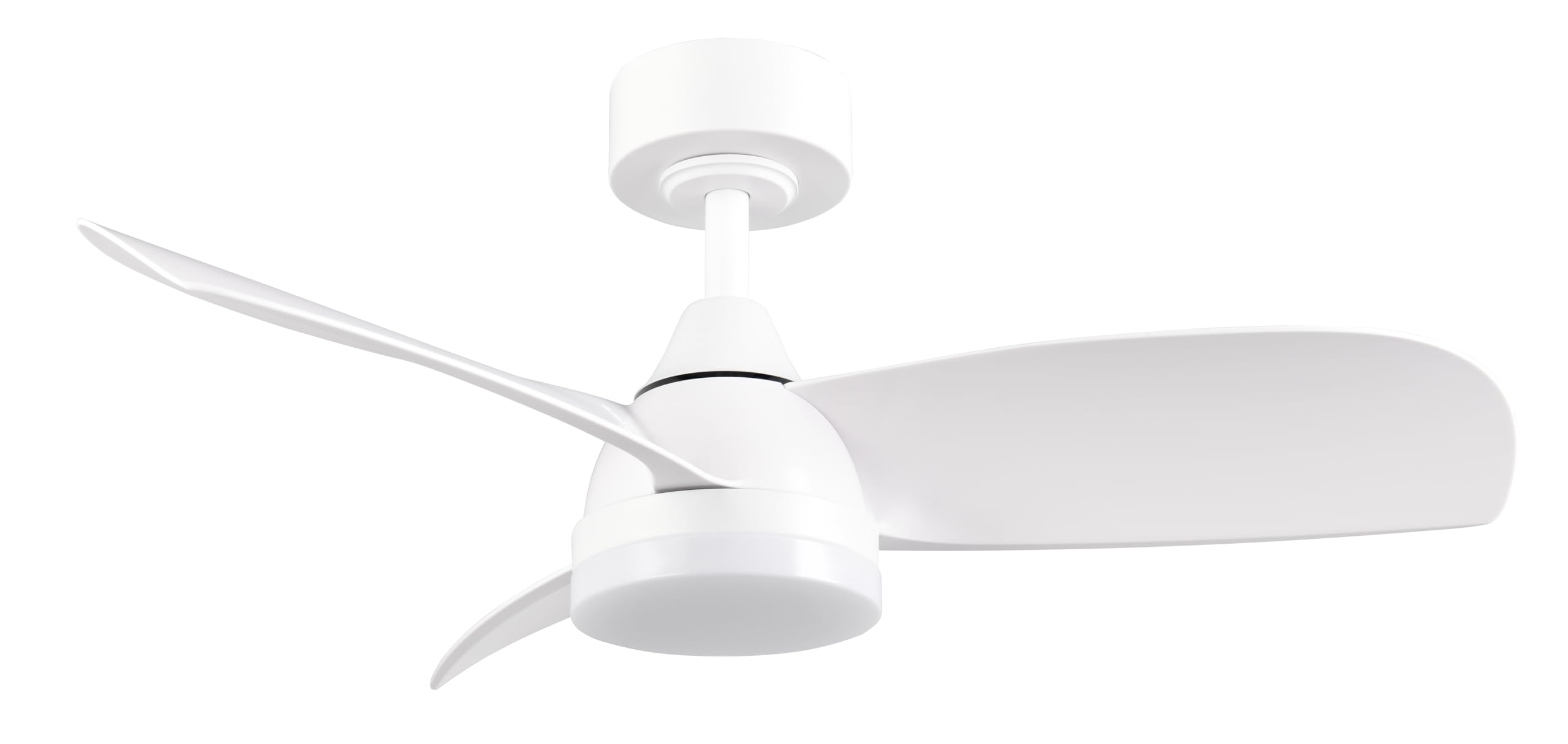 Ventilador de techo de plástico blanco mate con seis marchas ajustables para evitar ruidos