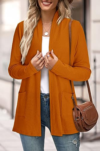 Image of ULTRANICE Cardigan Sweaters Womens Fashion 2025 Spring Lightweight Long Sleeve Casual Tops Clothes Outfits with Pockets