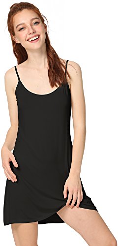 Image of GYS Women's Bamboo Viscose Full Slips for Under Dresses Cami Slip Dress | Lightweight, Anti Static, Adjustable Spaghetti Straps, Silky Soft, Moisture-Wicking, Perfect for Sheer Dresses