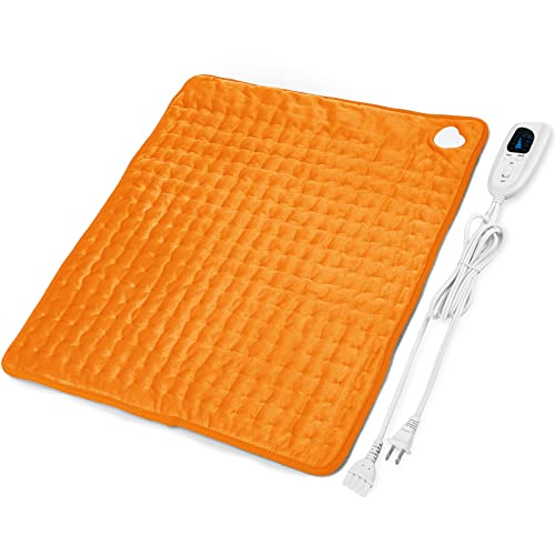 Image of Deepsoon Heating Pad,Electric Heating Pads for Back,Neck,Abdomen,Moist Heating Pad for Shoulder,Knee,Arms,Legs,Dry /Moist Heat & Auto Shut Off,Christmas Gifts for Men and Women,Orange,24x20 Inch