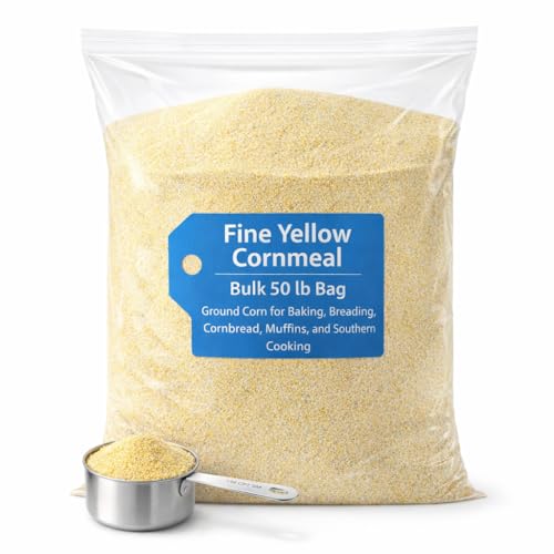 Fine Yellow Cornmeal Bulk 50 LB for Baking, Breading, Cornbread, Muffins, and Southern Cooking 160017 image 2