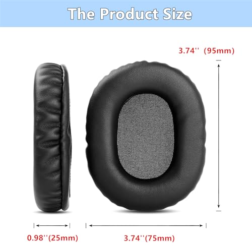 Almohadillas de Repuesto para Auriculares Tascam TH-300X TH-200X, Negras | Cojines de Proteína de Cuero, Espuma de Memoria, Alta Densidad miniatura 3