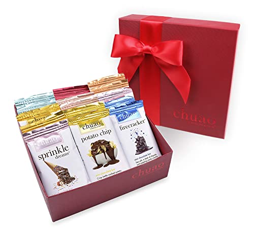 Chuao Chocolatier More Joy Assorted Mini Gourmet Chocolate Bars Gift Box | Milk and Dark Chocolate Variety Sampler For Holiday Birthday Thank you Corporate Gift Baskets | 16 Bars 0.39 oz Each