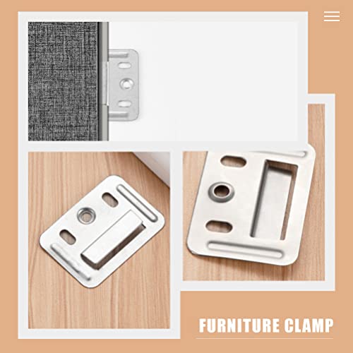 Image of DOITOOL 100PCS Wall Buckle Interlocking Hanging Bracket Furniture Clamp Z Clips for Hanging Integrated Wall Panel Fixings Stainless Steel Couch Clips Furniture Fixings Hanger Wall Panel Clips
