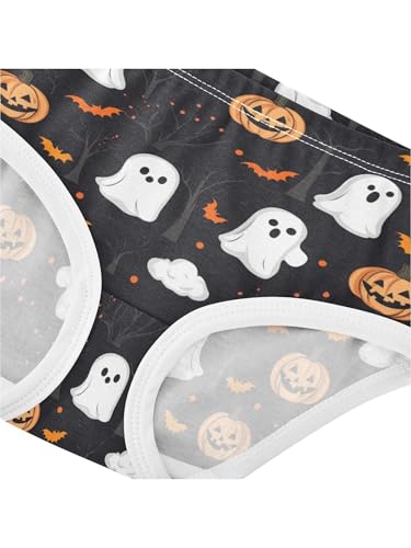 ZZKKO Cute Ghosts Pumpkins Girls Underwear Toddler Panties for Girls Comfort Brief Size 2T4