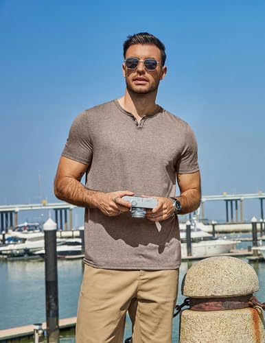 COOFANDY Men's T Shirts Short Sleeve Casual V Neck T-Shirt Soft Notch Neck Tee Classic Plain Shirts - Image 4