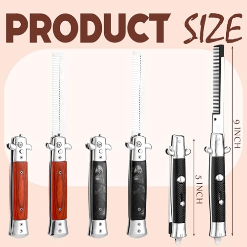 Set de 3 Peines Plegables con Diseño de Madera miniatura 2