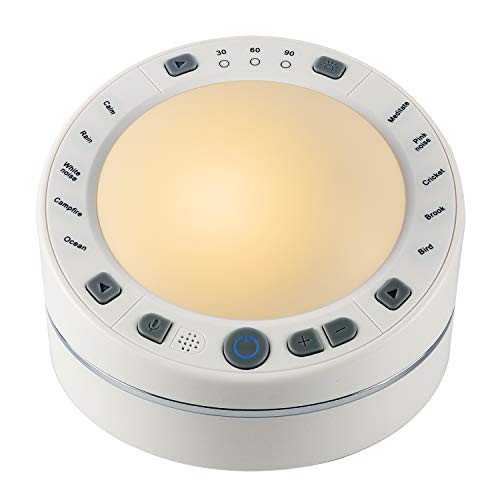 White Noise Night Light Machine | AOGVNA Baby Soothing Sound Machine | 10 Natural Noise Cancelling for Sleeping Adults & Kids | Sleep Therapy for Home Nursery Office Travel