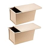 Ipetboom 2 Stück Carbonstahl Brotbackform mit Schiebedeckel Antihaftbeschichtete Toastform für...