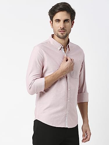 Image of Thomas Scott Men's Premium Slim Fit 100% Cotton Casual Shirt | Button-Down Collar | Full Sleeves | Solid Shirt for Men
