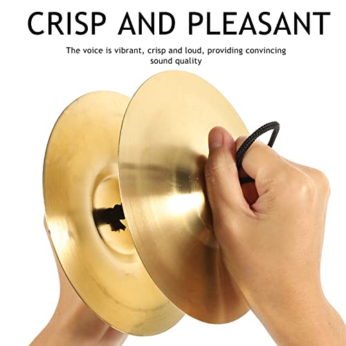 Vaguelly 1 Pair Hand Cymbals, 6 Inch Small Marching Cymbal, Metal Finger Zills with Band Percussion Instrument for Adults Kids, Party - Image 2