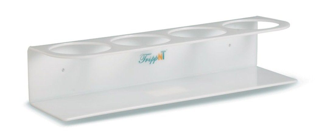 TrippNT 50571 White Polyethylene Bottle Holder, Stores 3 Bottles of 500mL, 4" Diameter x 11.25" Width x 3" Height