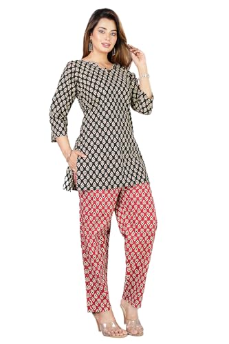 Image of Kuruti B Sheets Women's Printed Night Suit Set | Soft & Breathable Top and Pyjama Set for Women | Stylish Relaxed Fit Sleepwear for Everyday Comfort | Perfect Lounge Wear for Home & Travel