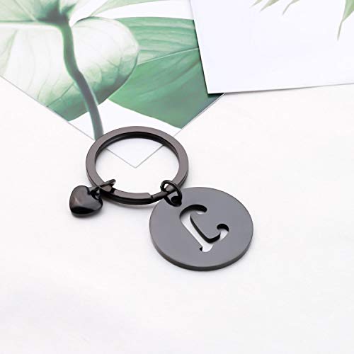 HOLLP Initial Disc Charm Keychain - 26 Letter Alphabet Key Ring A-Z English Charm Keychain4