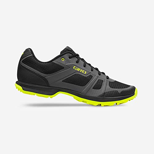 Giro Gauge Mens Mountain Cycling Shoe − 43, Dark Shadow/Citrine Green (2020)
