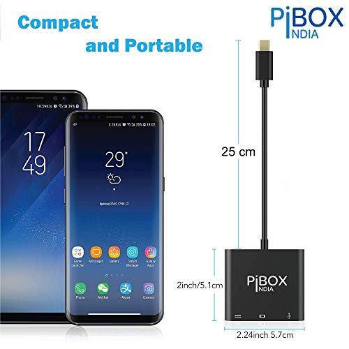 PiBOX India USB C Hub 3-in-1 HDMI Adapter 4K@30Hz | 100W PD Charging | USB 3.0 Port | Type C to HDMI Multiport Dongle for Laptops, Tablets & Smartphones | Compatible with Thunderbolt 3/4, DEX (Silver)