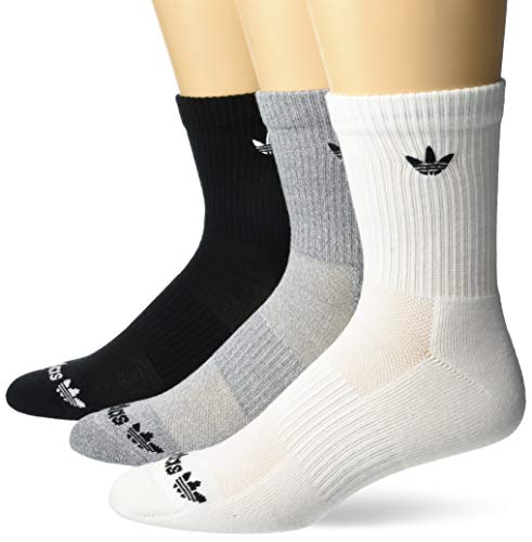 adidas Originals Trefoil Mid-Crew Socks (3-Pair),White/Grey Heather/Black,L