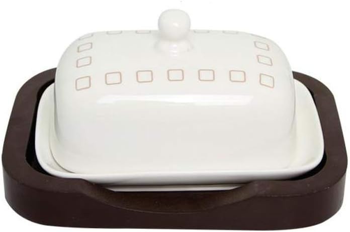 Butter Container European Style Simple Ceramic Butter Dish Cheese Butter Box Western Food Cheese Box Snack Dish Storage Dish for All Types of Butter (Color : A)