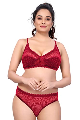 Image of Bra Panty Set for Women and Girls Lingerie Set with Full Coverage Non-Padded Bra and Panty Set