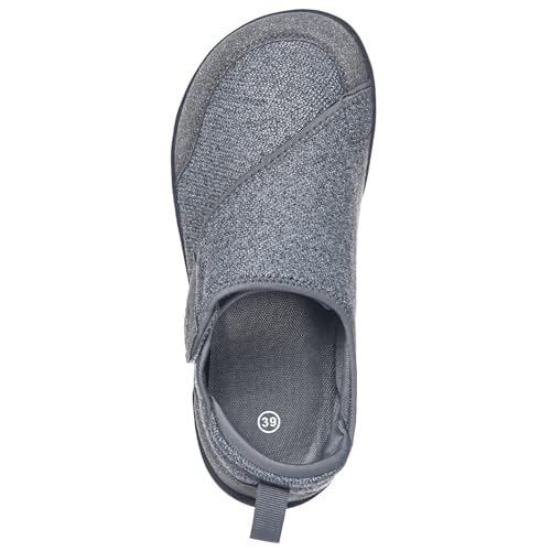 Image of Sisttke Diabetic Shoes for Men Extra Wide Width Adjustable Swollen Feet Orthopedic Shoes Arch Support Barefoot Diabetic Slippers for Edema Elderly Arthritis Indoor Outdoor
