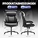 COLAMY XXL Chefsessel[181kgs] - Hochlehner Bürostuhl Leder mit verstellbaren Armlehnen - Extra breiter Sitz (59cm) für Homeoffice und Büro, Schwarz