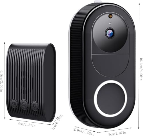 Image of 1080P Wireless Video Doorbell Camera, Smart Security Doorbell Camera, Cloud Storage,AI Human Detection, Instant Alert, Night Vision, Two Way Audio