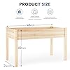 DUMOS Raised Garden Bed with Legs, 48x24x30in Wood Elevated Planter Box w/Bed Liner for Herbs Flowers Vegetables, 300lbs Capacity Outdoor Gardening Planters for Patio Balcony Backyard, Natural Wood #1