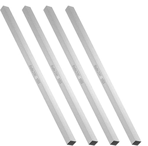 4PCS-0.31x0.31x7.87HSS(High Speed Steel) Tool Bit Square Lathe Turning Grinder Lathe Fly Cutter Mill Blank