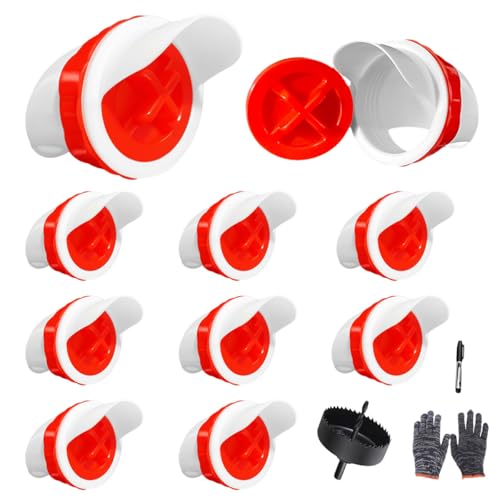 SuSuHan 10 PCS Chicken Feeder Port DIY Automatic Chicken Feeder, Poultry Feeder, No Waste, Rat-Proof, Waterproof