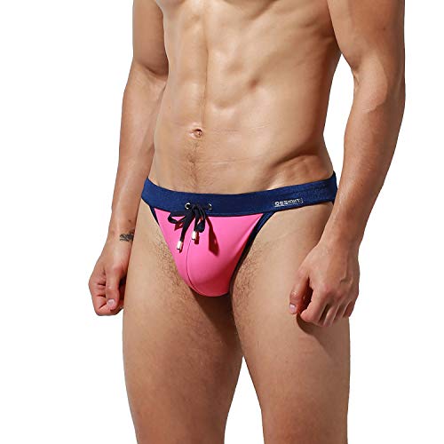 Men's Narrow Edge Drawstrings Swimwear Replaceable Pad Pouch Swimsuit Bikini2