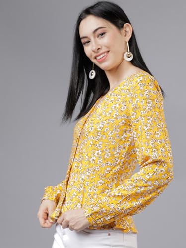 Image of rytras Women's Floral Printed Rayon Regular Fit Top