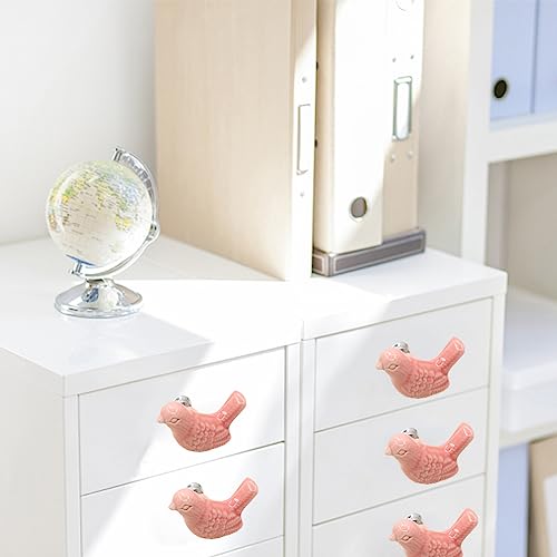 Image of Kitchen Cabinet Handles 4Pcs Animal Cabinet Knobs Ceramic Pigeon Wardrobe Drawer Dresser Furniture Cupboard Handle Pull for Room Furniture Hardware